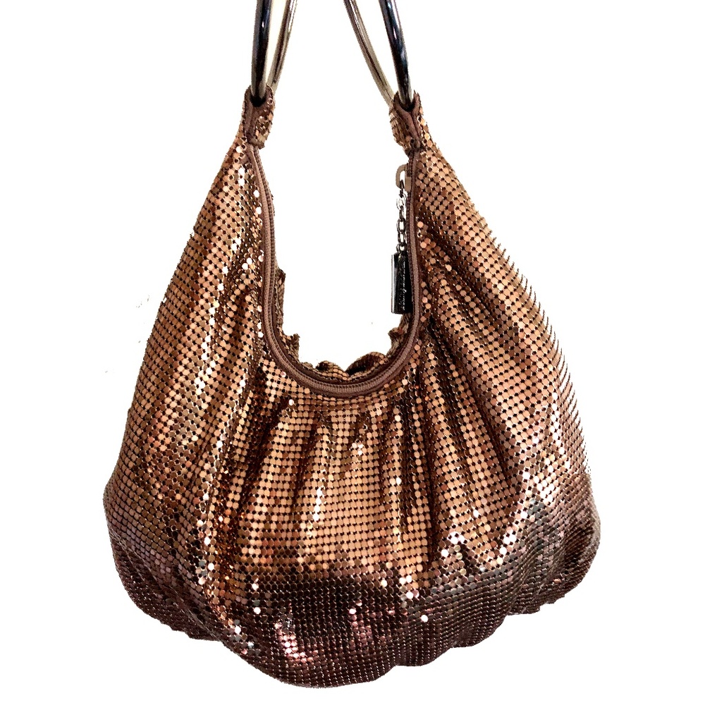 Whiting and Davis Two Handle Bronze Hobo Bag